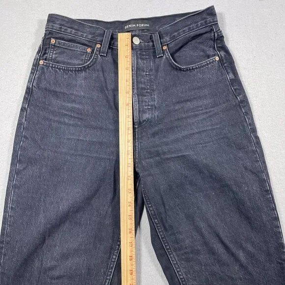 Aritzia Denim Forum‎ The BF High Rise Lose Jeans Women 28L Black Button Fly - Picture 5 of 14
